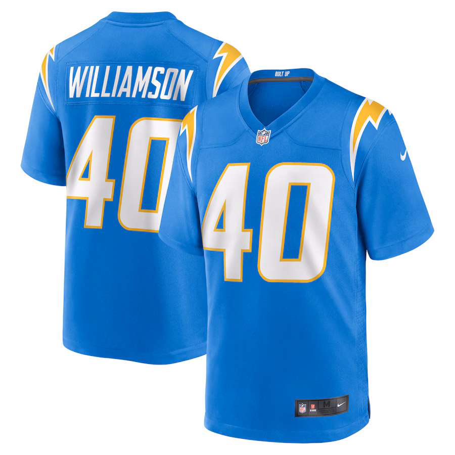 Men's Los Angeles Chargers Kendall Williamson Nike Powder Blue Team Game Jersey - Puhuasuan