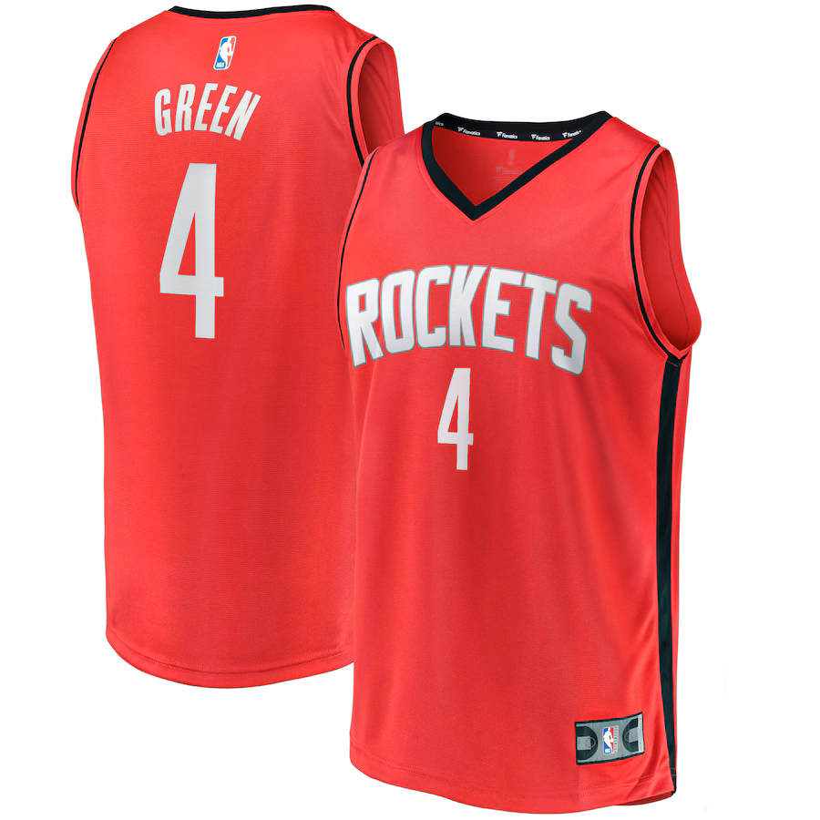 Men's Houston Rockets Jalen Green Fanatics Red Fast Break Replica Player Jersey - Icon Edition - Puhuasuan