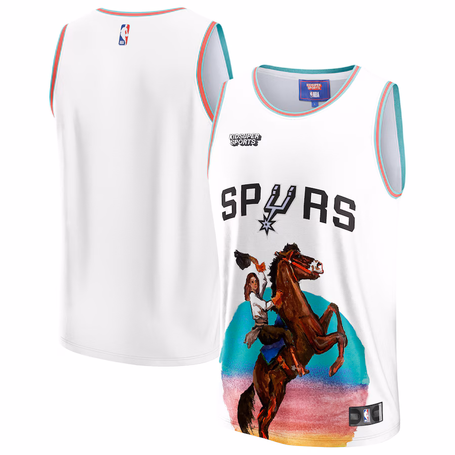 Unisex San Antonio Spurs NBA & KidSuper Studios by Fanatics White Hometown Jersey - Puhuasuan