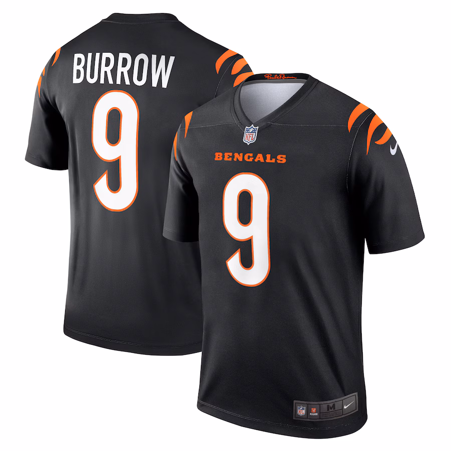 Men's Cincinnati Bengals Joe Burrow Nike Black Team Legend Player Performance Top - Puhuasuan