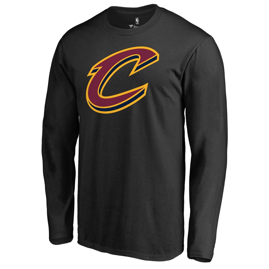 Men's Cleveland Cavaliers Black Secondary Logo Long Sleeve T-Shirt - Puhuasuan