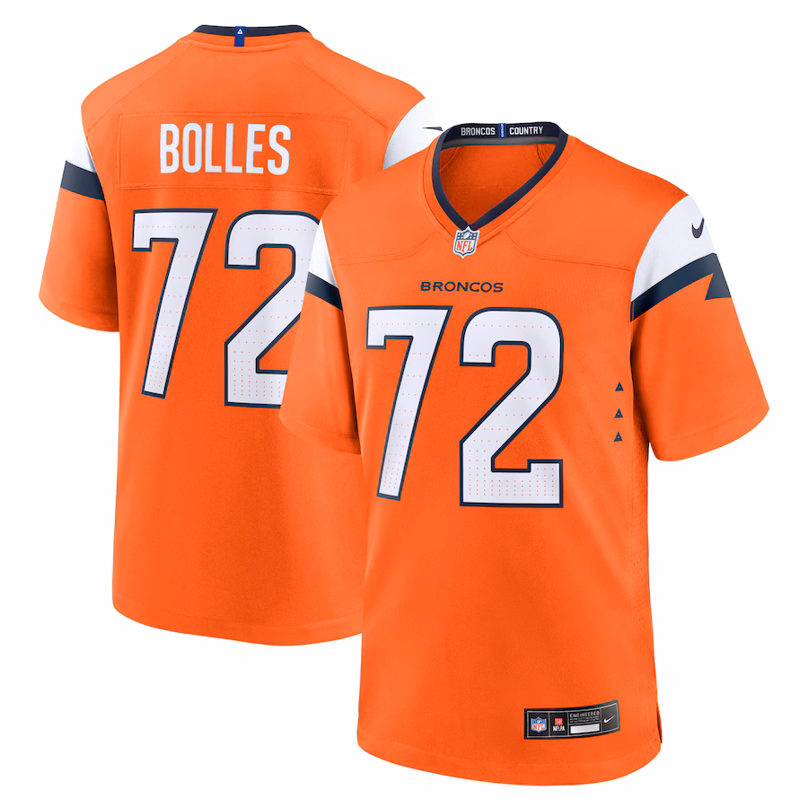 Men's Denver Broncos Garett Bolles Nike Orange Team Game Jersey - Puhuasuan