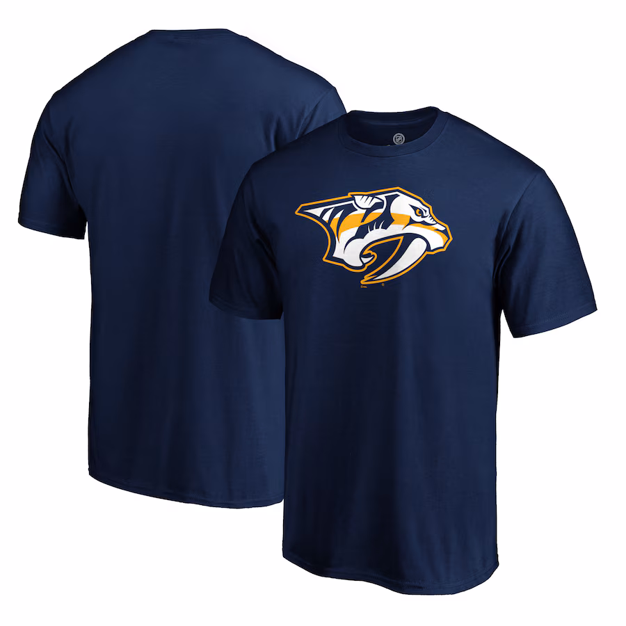 Men's Nashville Predators Navy Primary Logo Team T-Shirt - Puhuasuan