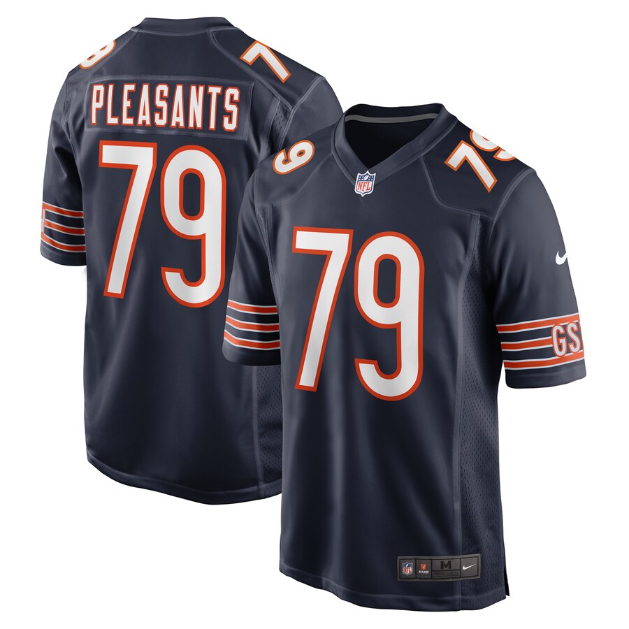 Men's Chicago Bears Austen Pleasants Nike  Navy  Game Jersey - Puhuasuan
