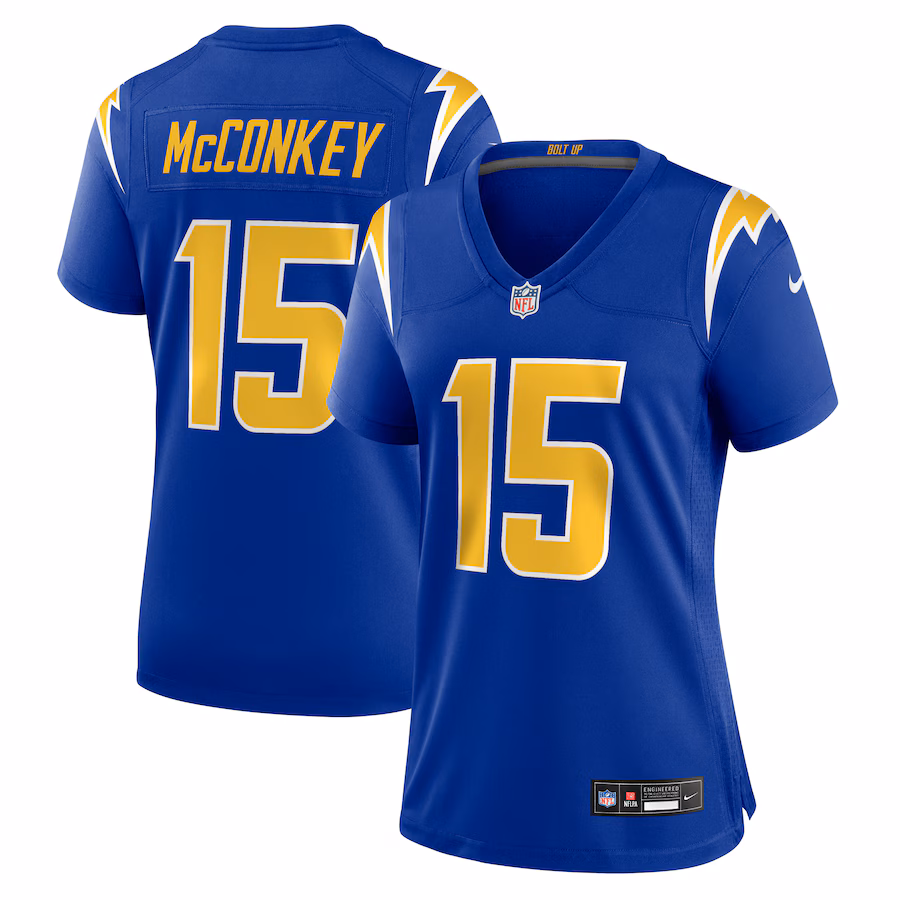 Women's Los Angeles Chargers Ladd McConkey Nike  Royal Alternate Game Jersey - Puhuasuan