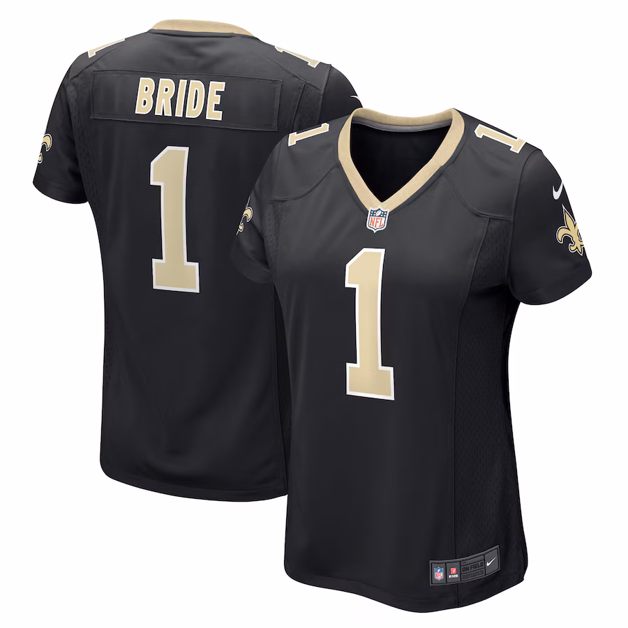 Women's New Orleans Saints Number 1 Bride Nike Black Game Jersey - Puhuasuan