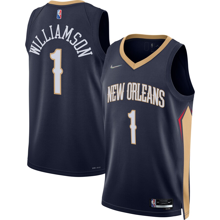 Men's New Orleans Pelicans Zion Williamson Nike Navy 2021/22 Diamond Swingman Jersey - Icon Edition - Puhuasuan