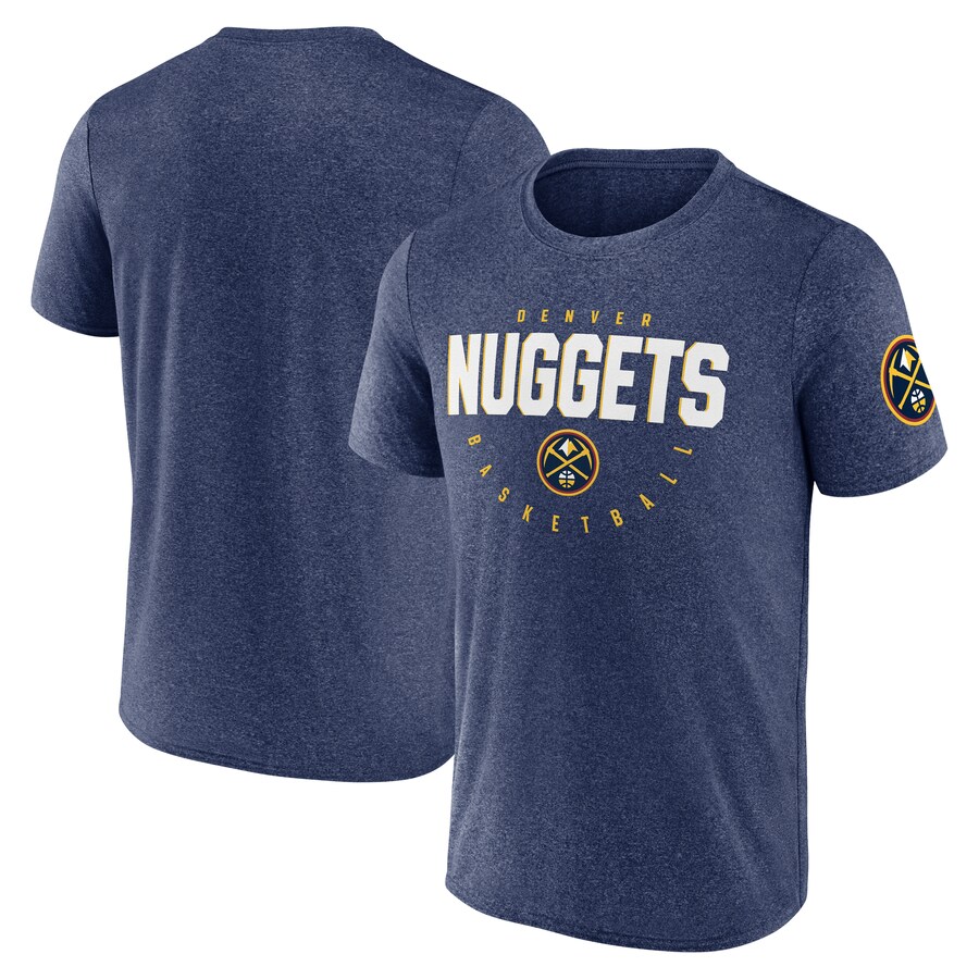 Men's Denver Nuggets Heather Navy Block Practice Performance T-Shirt - Puhuasuan