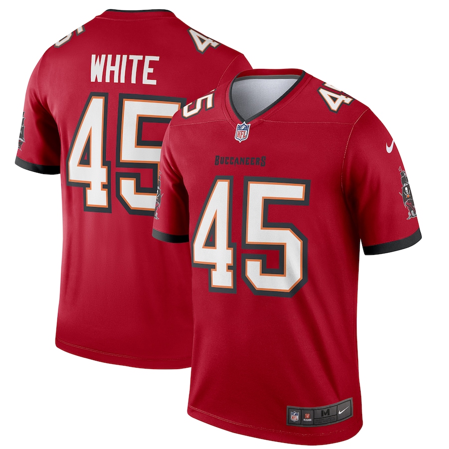 Men's Tampa Bay Buccaneers Devin White Nike Red Team Legend Player Performance Top - Puhuasuan