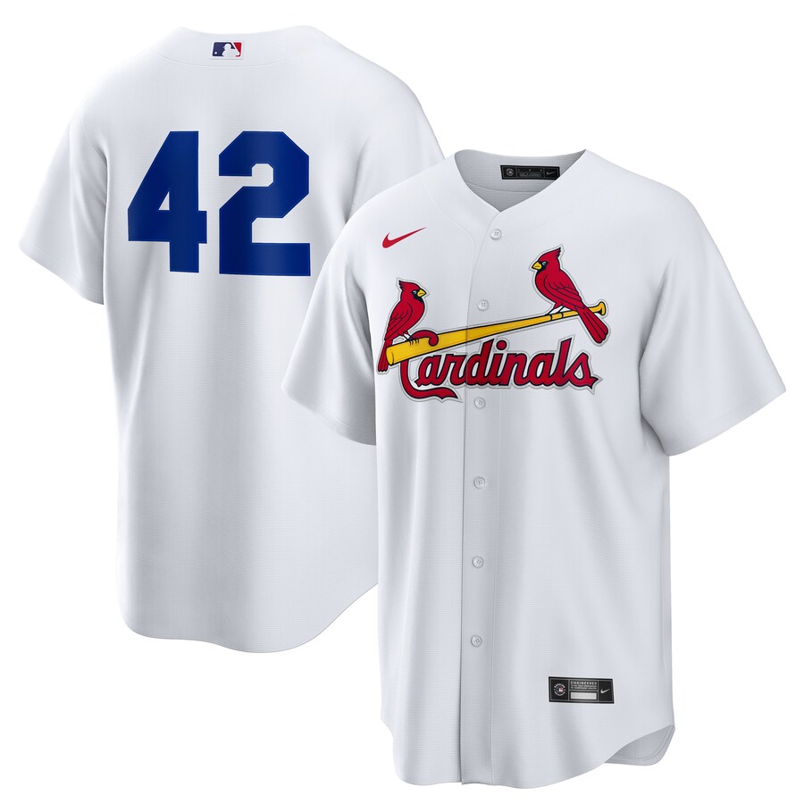 Men's St. Louis Cardinals Nike White Home 2025 Jackie Robinson Day Replica Jersey - Puhuasuan