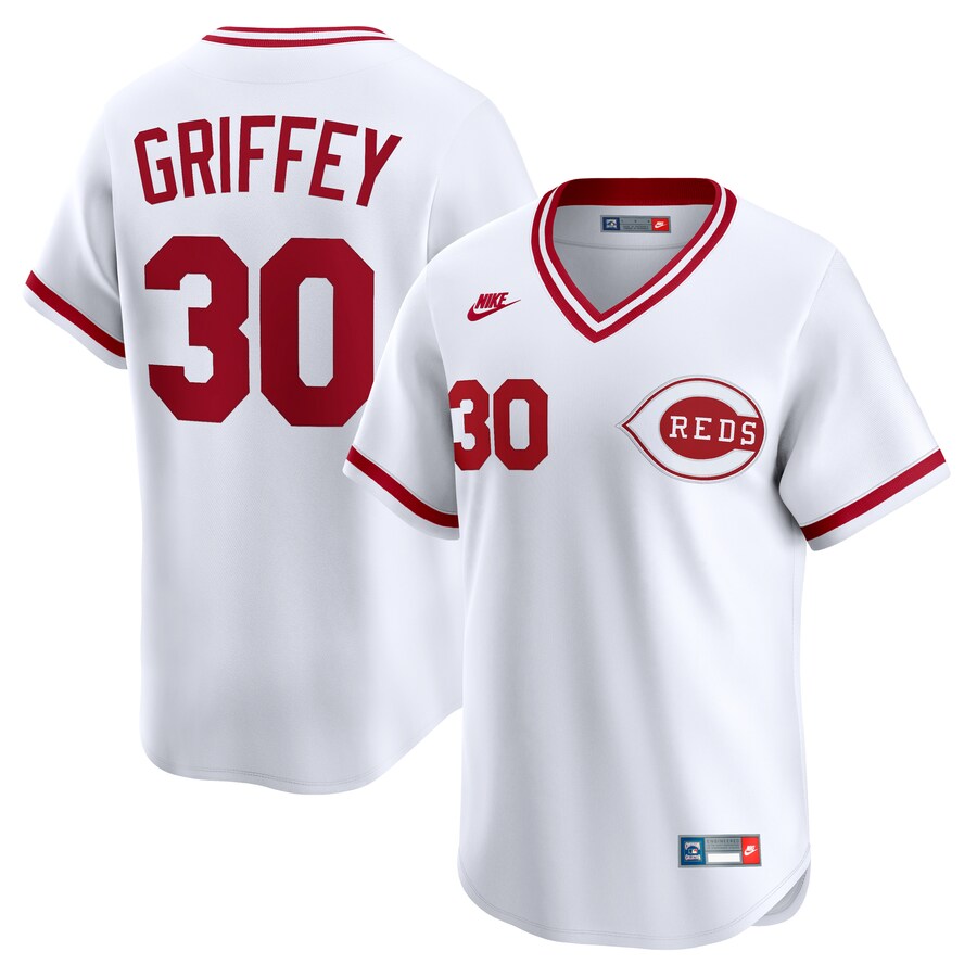 Men's Cincinnati Reds Ken Griffey Nike White Throwback Cooperstown Collection Limited Jersey - Puhuasuan