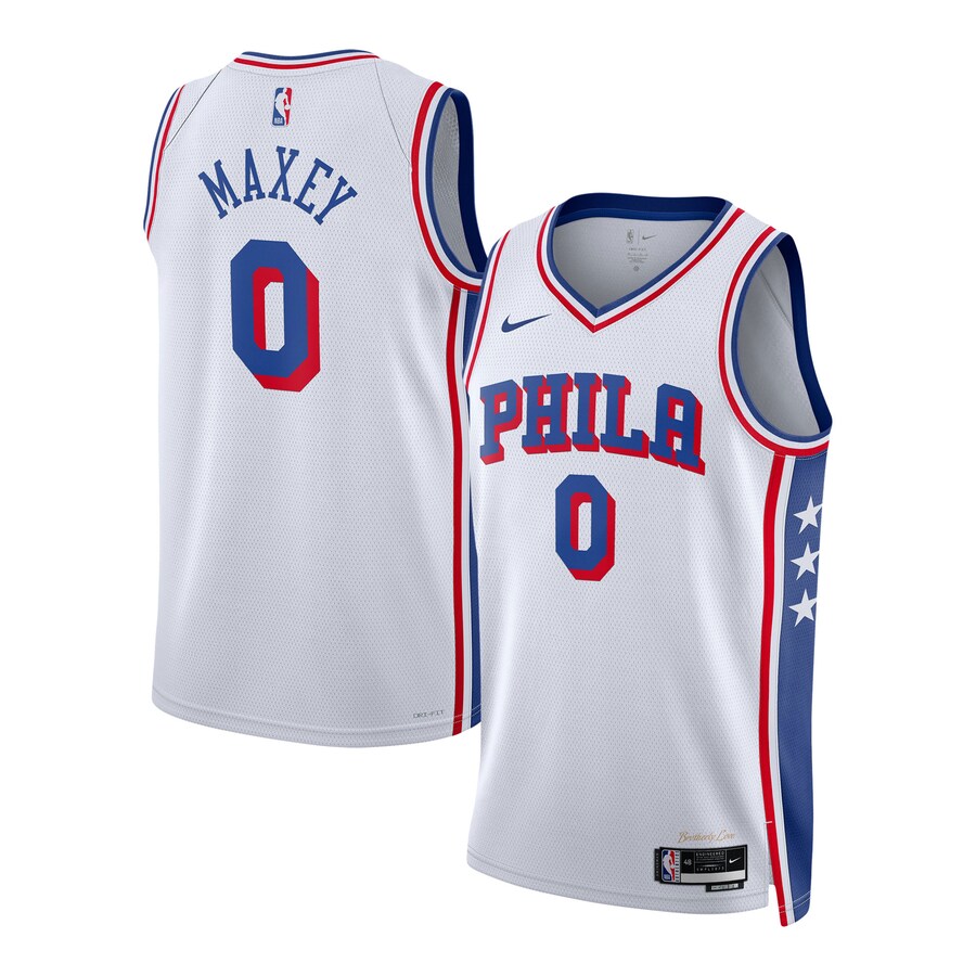 Unisex Philadelphia 76ers Tyrese Maxey Nike White Swingman Jersey - Association Edition - Puhuasuan