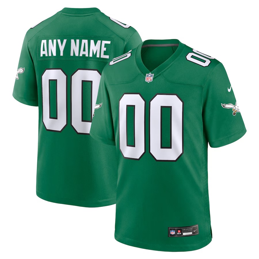 Men's Philadelphia Eagles Nike Kelly Green 2nd Alternate Vapor F.U.S.E. Elite Custom Jersey - Puhuasuan