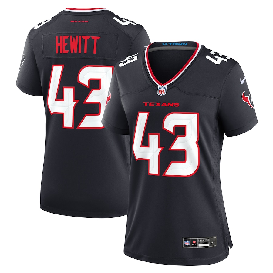 Women's Houston Texans Neville Hewitt Nike Navy Team Game Jersey - Puhuasuan