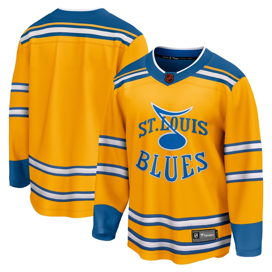 Men's St. Louis Blues Fanatics Branded Yellow Special Edition 2.0 Breakaway Blank Jersey - Puhuasuan