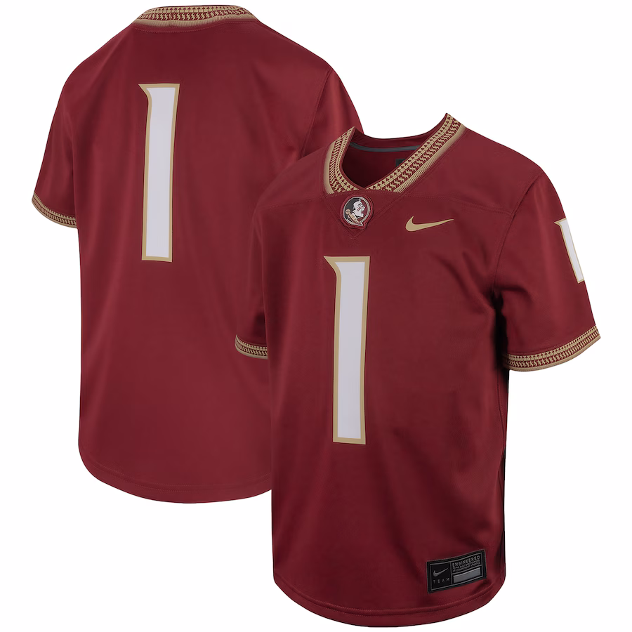 Youth Nike #1 Garnet Florida State Seminoles Untouchable Replica Game Jersey - Puhuasuan