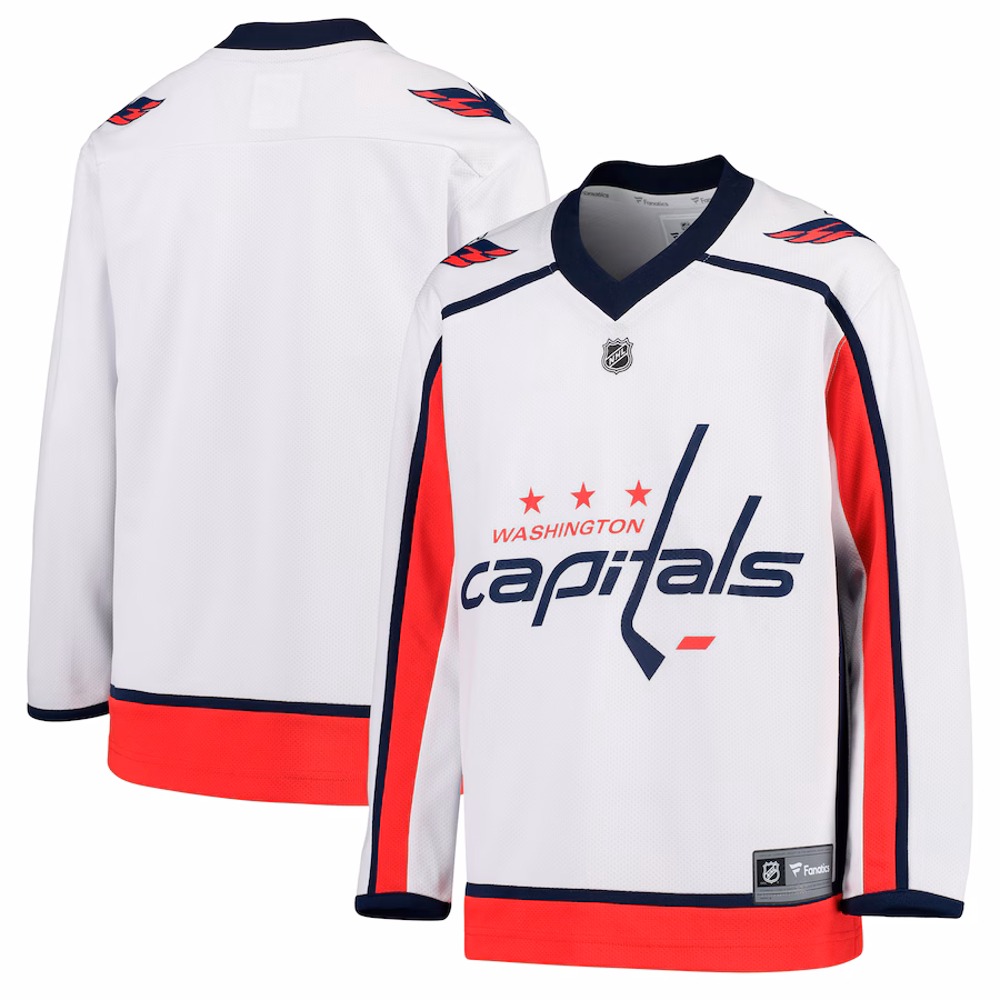 Youth Washington Capitals Fanatics White Away Replica Blank Jersey - Puhuasuan