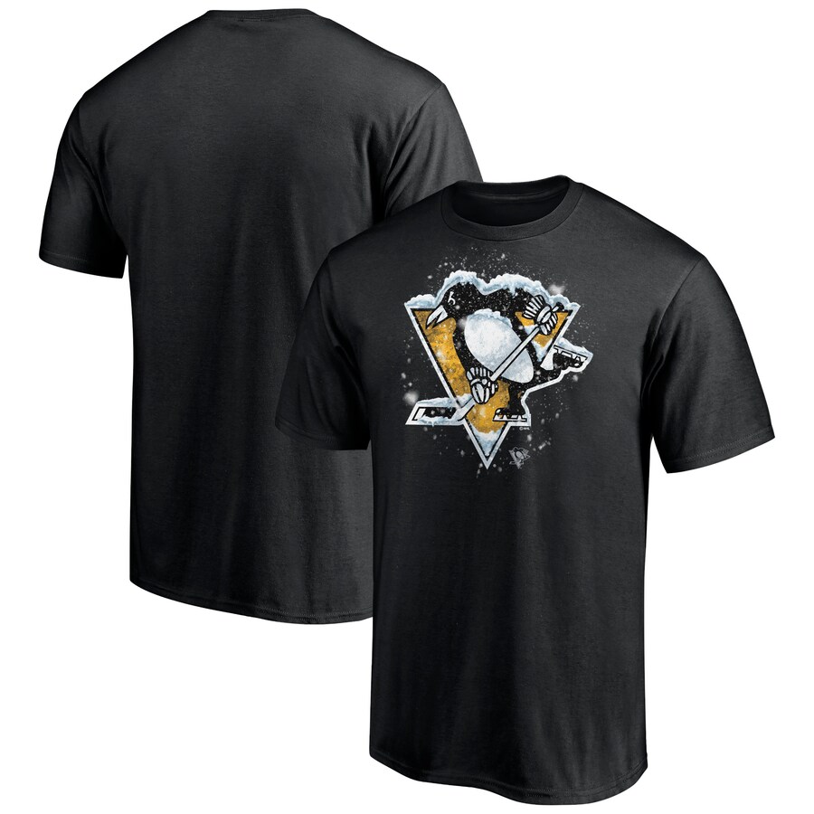 Men's Pittsburgh Penguins Black Snow Logo T-Shirt - Puhuasuan
