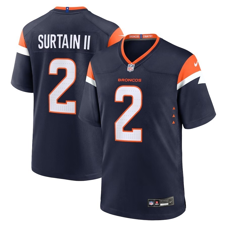 Men's Denver Broncos Patrick Surtain II Nike Navy Mile High Collection Alternate Game Jersey - Puhuasuan