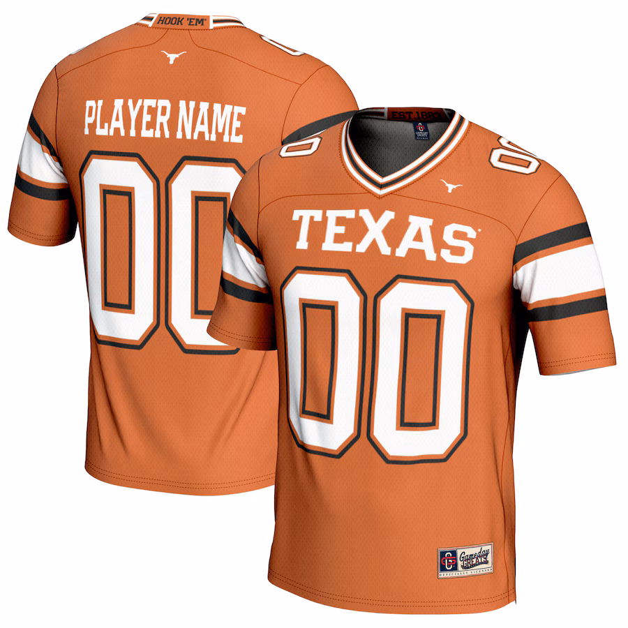 Texas Longhorns GameDay Greats Youth NIL Pick-A-Player Football Jersey - Texas Orange - Puhuasuan
