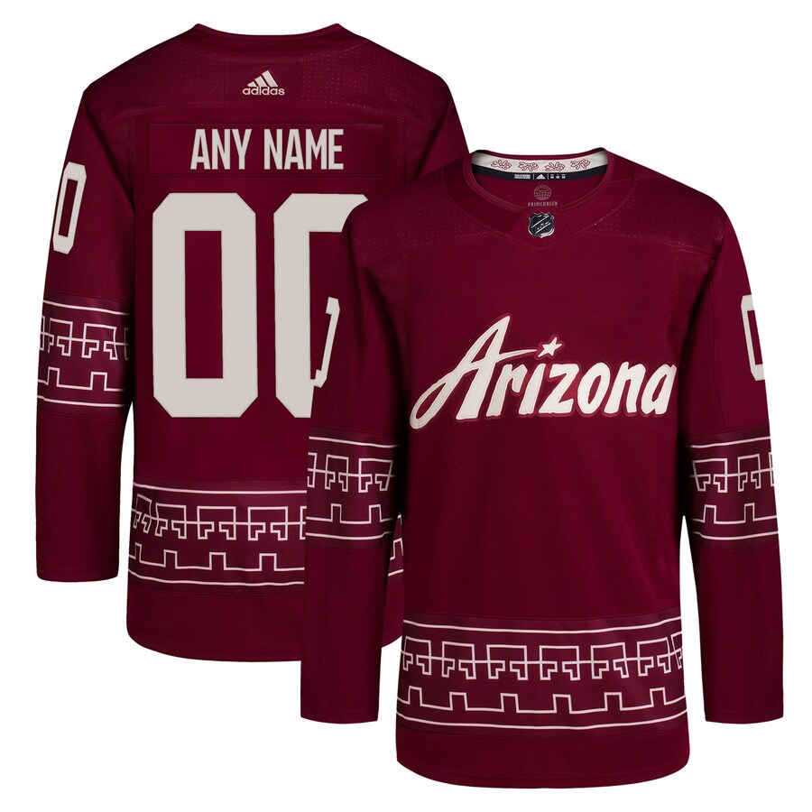 Men's Arizona Coyotes  adidas Garnet Alternate Authentic Pro Primegreen Custom Jersey - Puhuasuan