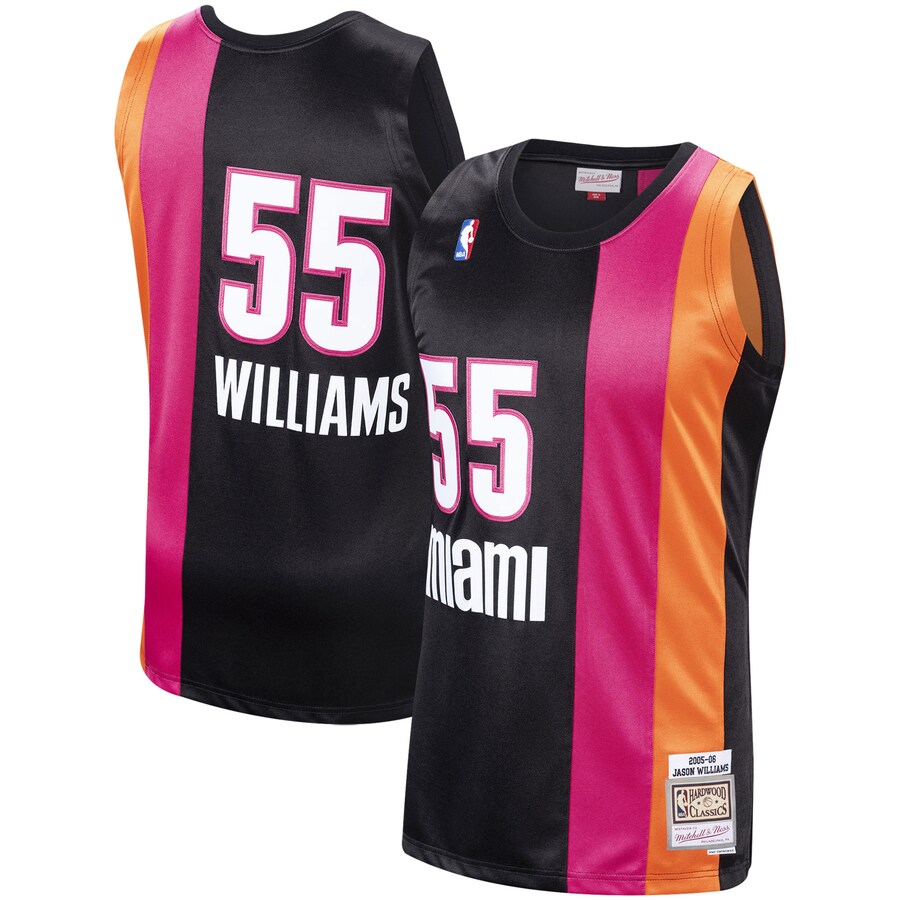 Men's Miami Heat Jason Williams Mitchell & Ness Black 2005/06 Hardwood Classics Swingman Jersey - Puhuasuan