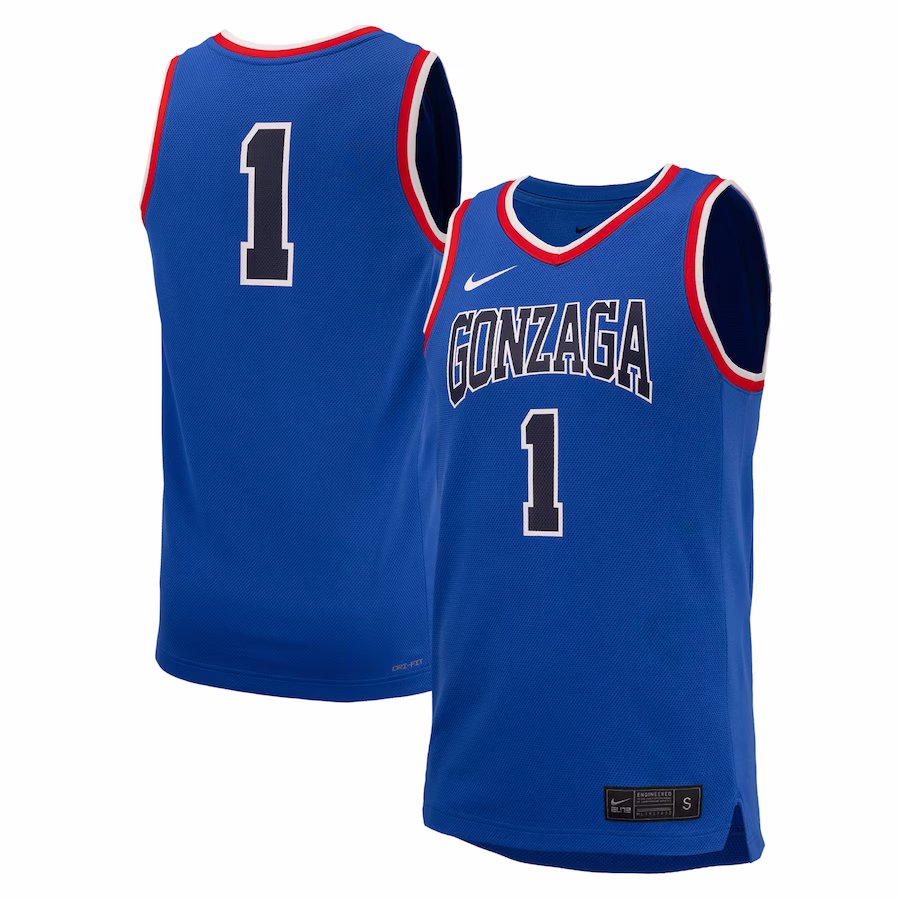 #1 Gonzaga Bulldogs Nike Replica Basketball Jersey - Royal - Puhuasuan