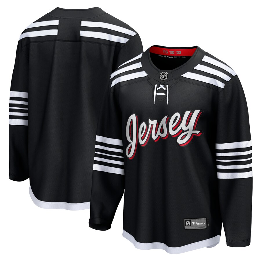 Men's New Jersey Devils Fanatics Branded Black Alternate Premier Breakaway Team Jersey - Puhuasuan