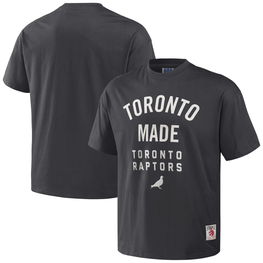 Men's Toronto Raptors NBA x Staple Anthracite Heavyweight Oversized T-Shirt - Puhuasuan