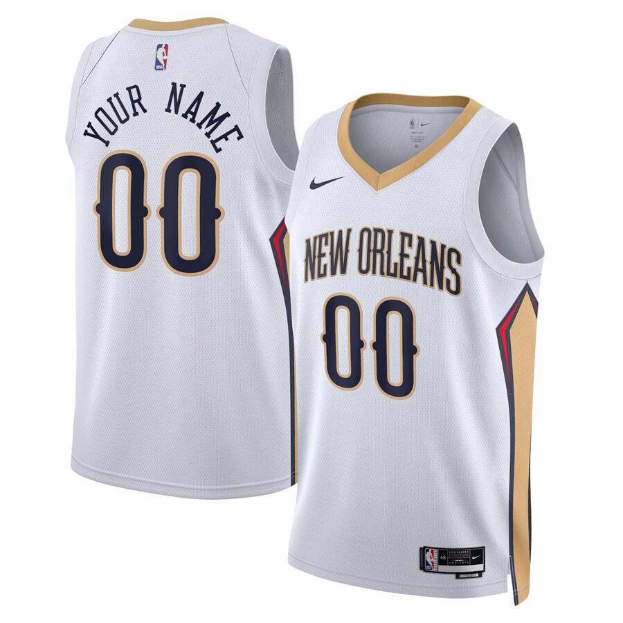 Unisex New Orleans Pelicans Nike White Swingman Custom Jersey - Association Edition - Puhuasuan