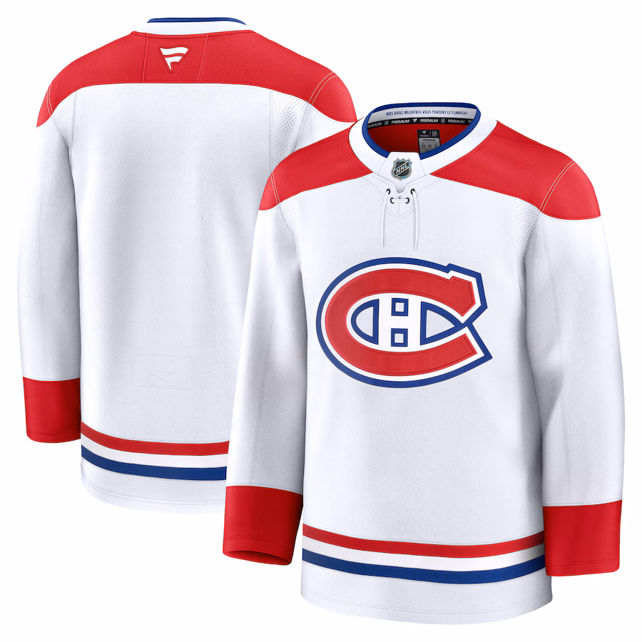 Men's Montreal Canadiens Fanatics White Away Premium Jersey - Puhuasuan