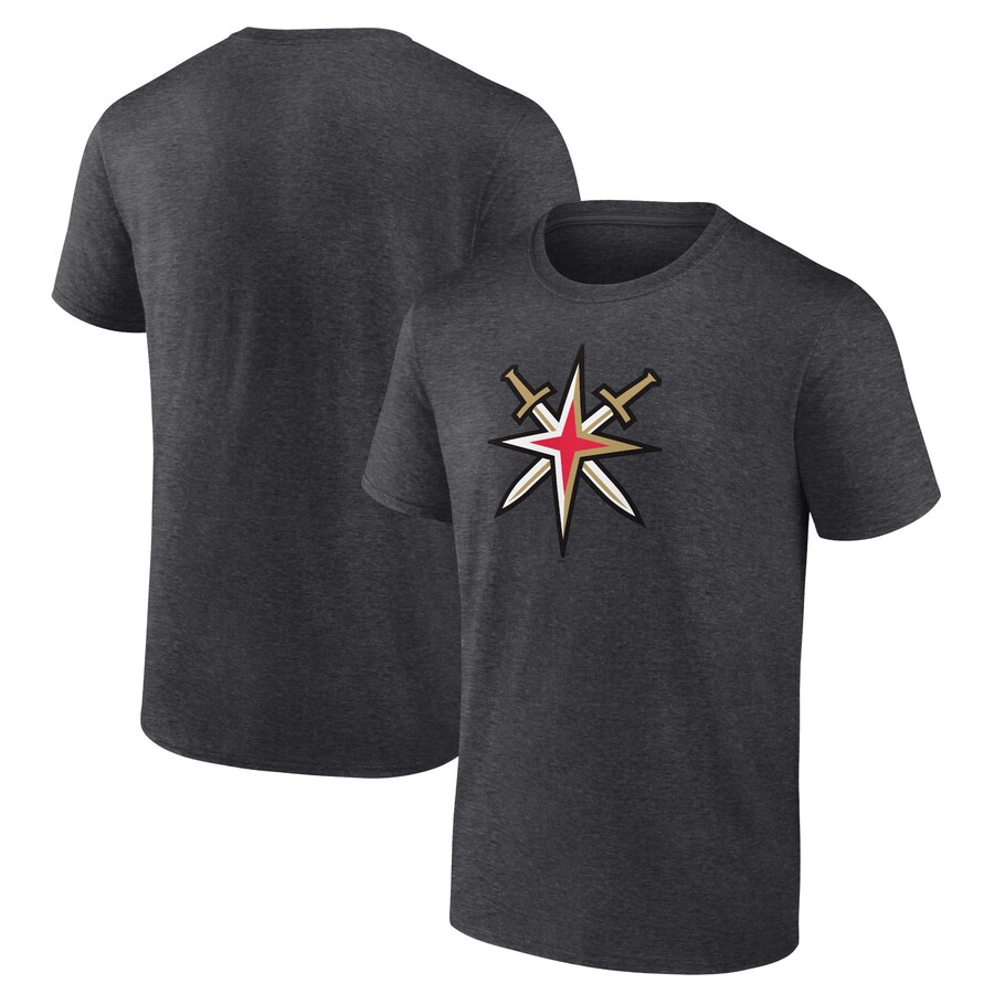 Men's Vegas Golden Knights Charcoal Shoulder Patch Logo T-Shirt - Puhuasuan
