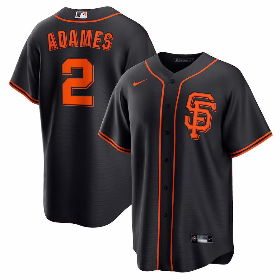 Men's San Francisco Giants Willy Adames Nike Black Alternate Replica Baseball Jersey - Puhuasuan
