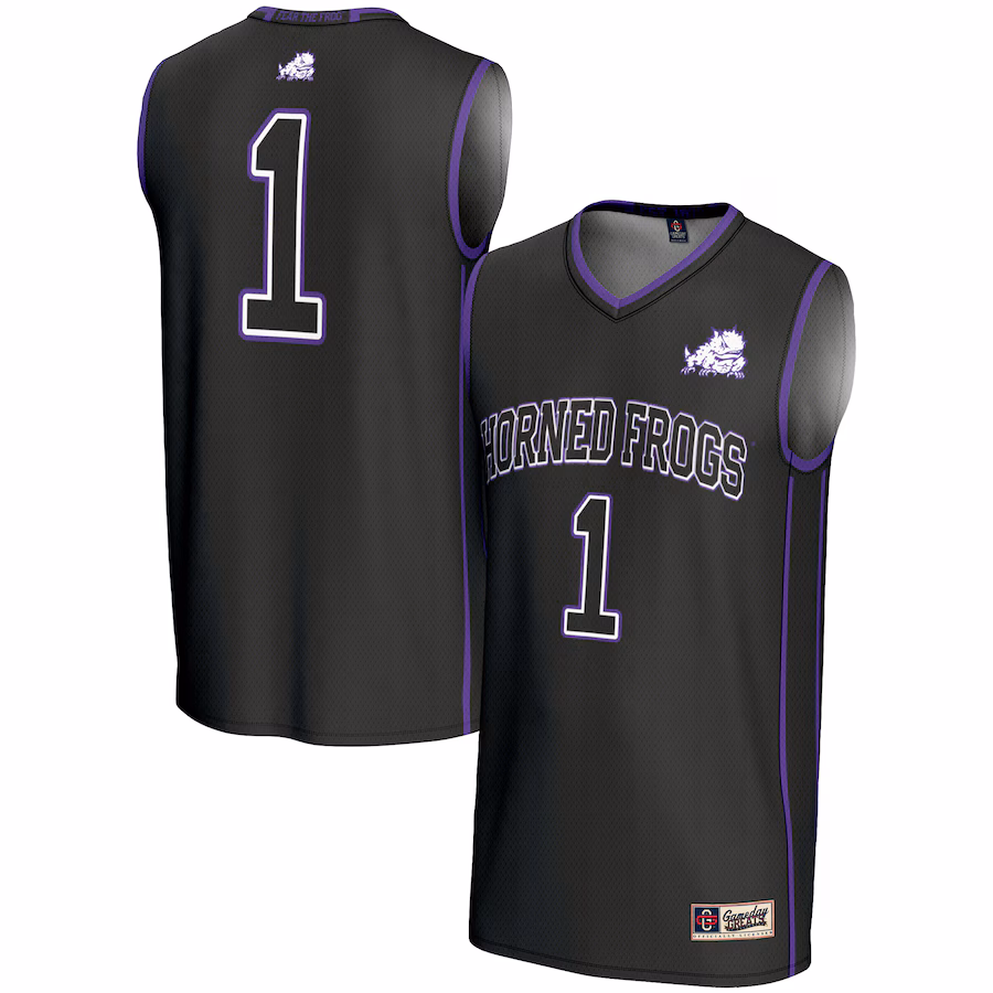 Youth GameDay Greats #1 Black TCU Horned Frogs Lightweight Basketball Jersey - Puhuasuan