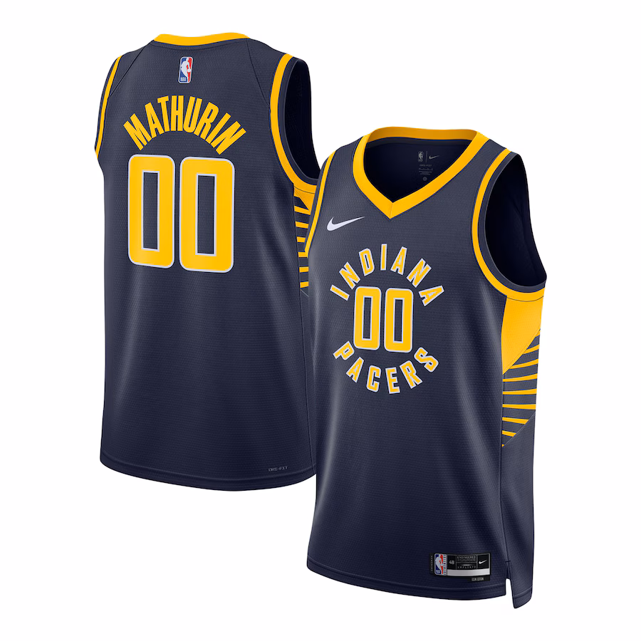 Unisex Indiana Pacers Bennedict Mathurin Nike Navy Swingman Jersey - Icon Edition - Puhuasuan
