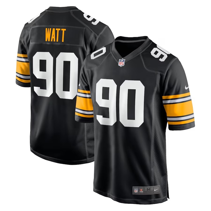 Men's Pittsburgh Steelers T.J. Watt Nike Black Alternate Game Jersey - Puhuasuan