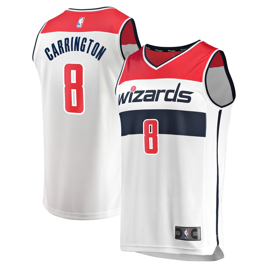 Men's Washington Wizards Carlton Carrington Fanatics White Fast Break Replica Player Jersey - Association Edition - Puhuasuan