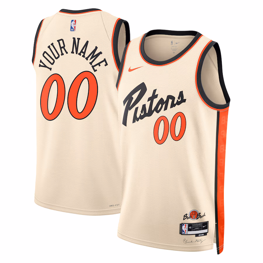 Unisex Detroit Pistons Nike White 2024/25 Custom Swingman Jersey - City Edition - Puhuasuan