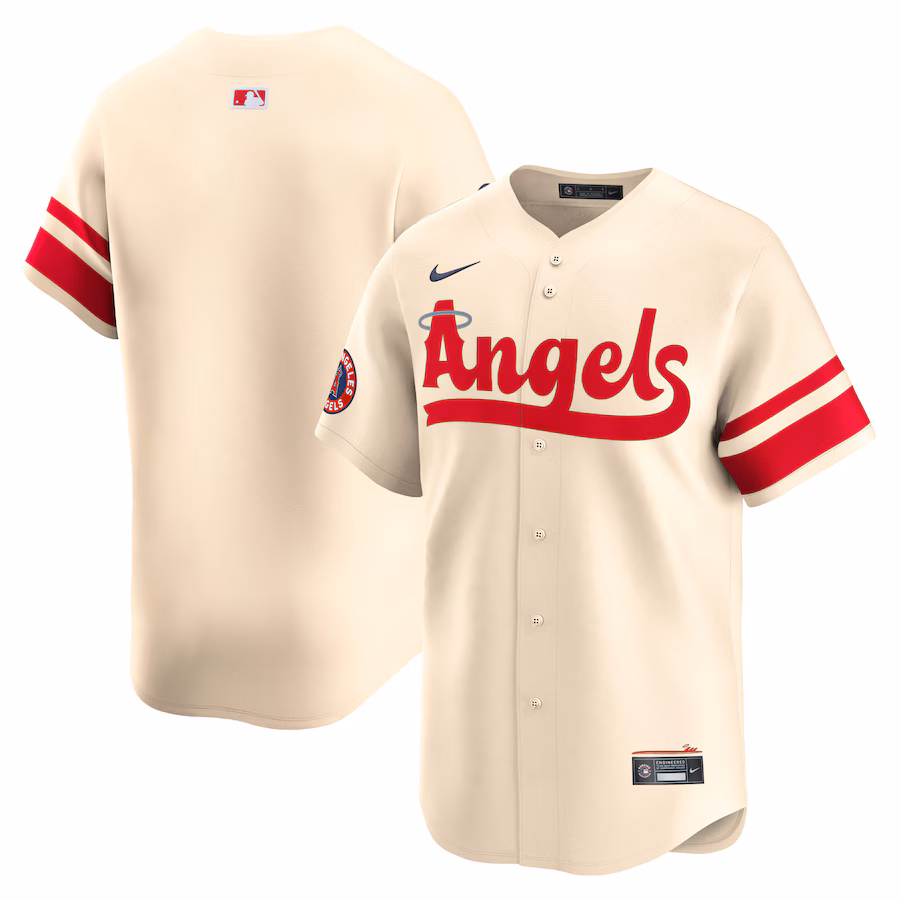 Men's Los Angeles Angels  Nike Cream City Connect Limited Jersey - Puhuasuan