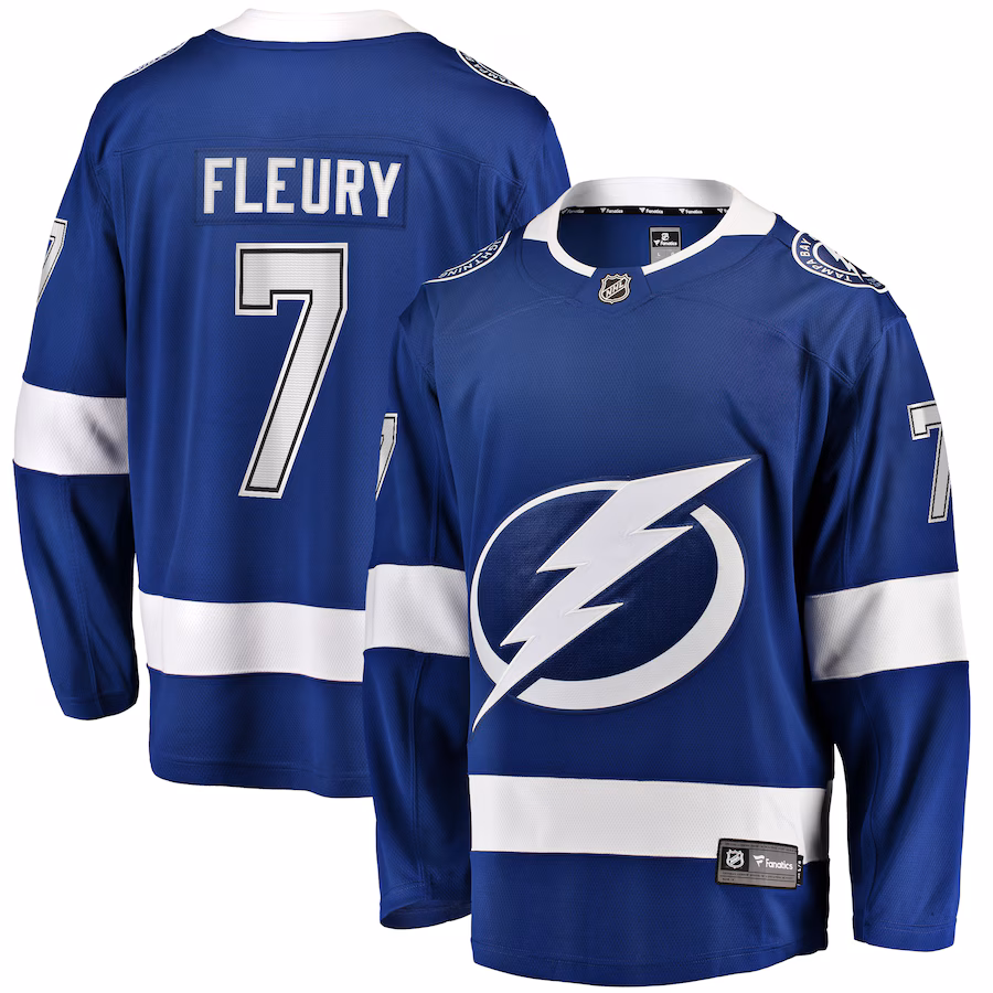 Men's Tampa Bay Lightning Haydn Fleury Fanatics Blue Home Premier Breakaway Player Jersey - Puhuasuan