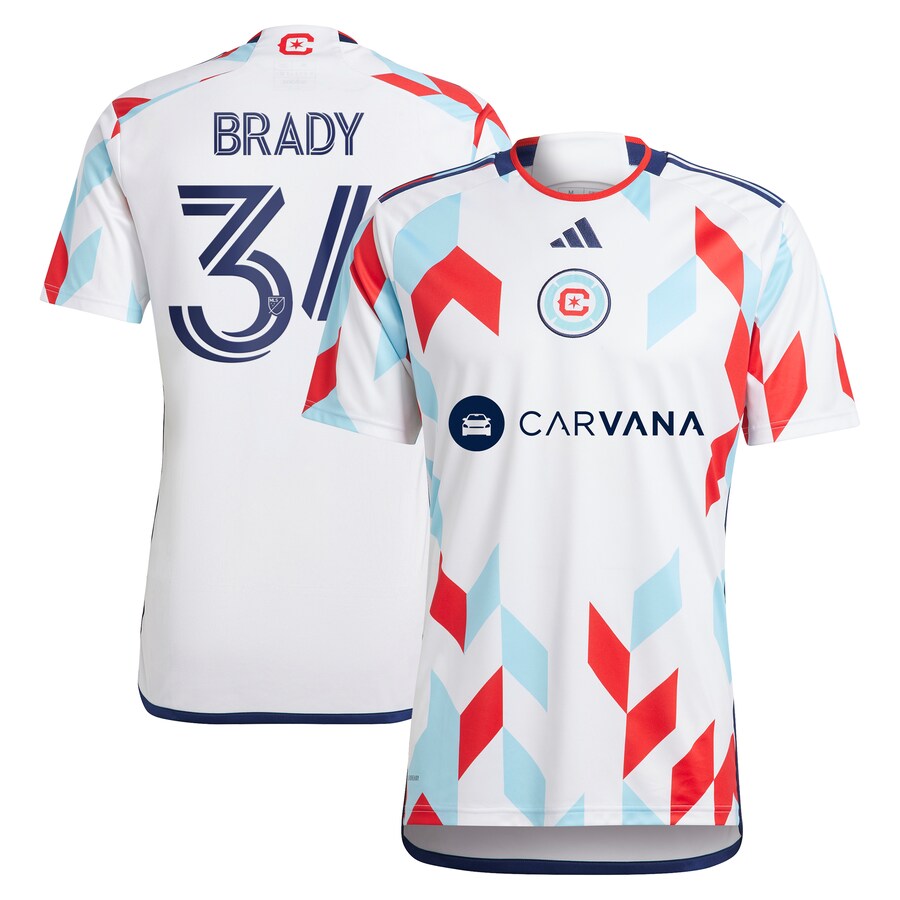 Men's Chicago Fire Chris Brady adidas White 2024 A Kit For All Replica Player Jersey - Puhuasuan