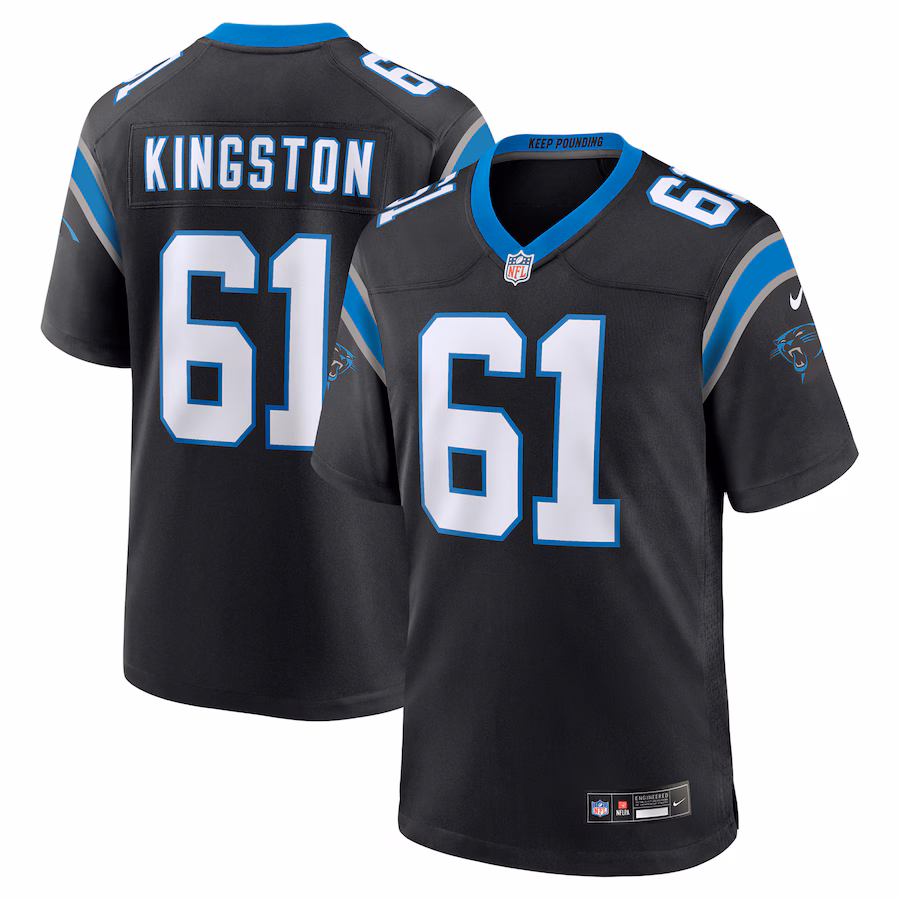 Men's Carolina Panthers Jarrett Kingston Nike Black Game Jersey - Puhuasuan