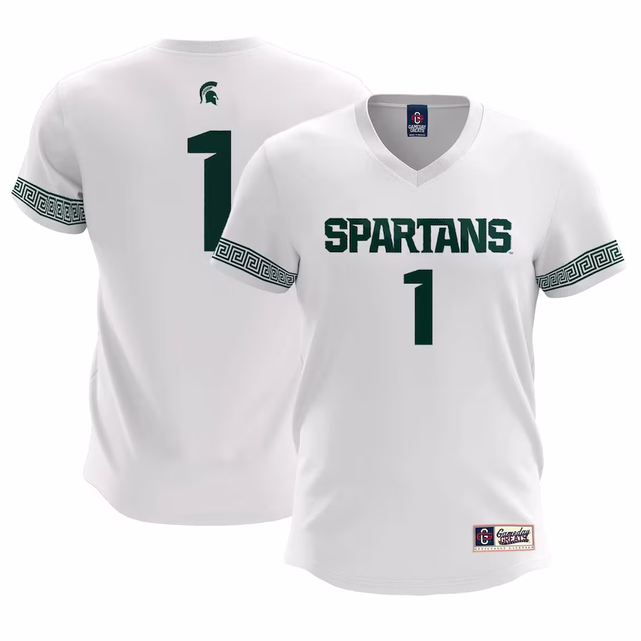 #1  Michigan State Spartans GameDay Greats  Lightweight Soccer Team Jersey - White - Puhuasuan