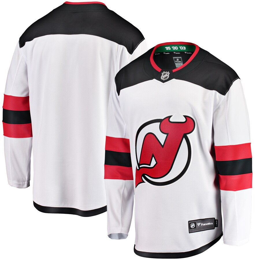 Men's New Jersey Devils Fanatics Branded White Breakaway Away Jersey - Puhuasuan