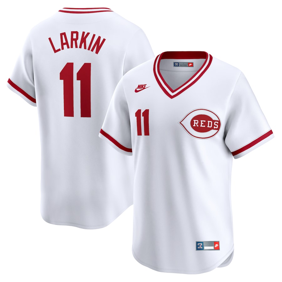 Men's Cincinnati Reds Barry Larkin Nike White Throwback Cooperstown Limited Jersey - Puhuasuan