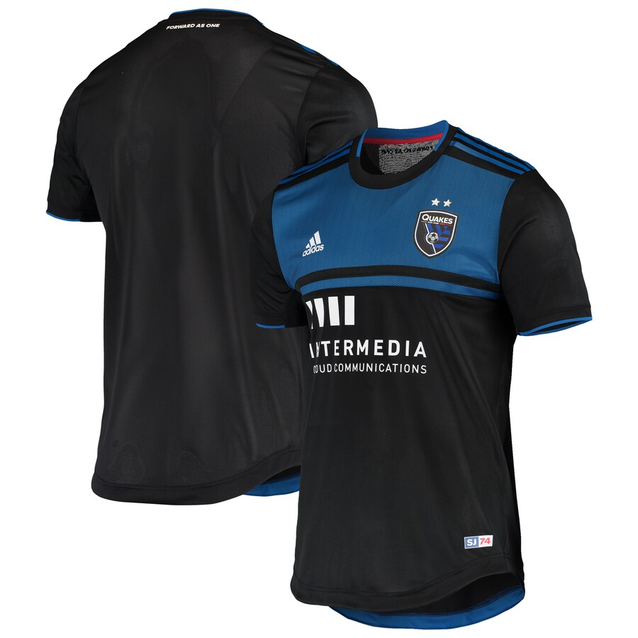 Men's San Jose Earthquakes adidas Black Authentic Primary Performance Jersey - Puhuasuan
