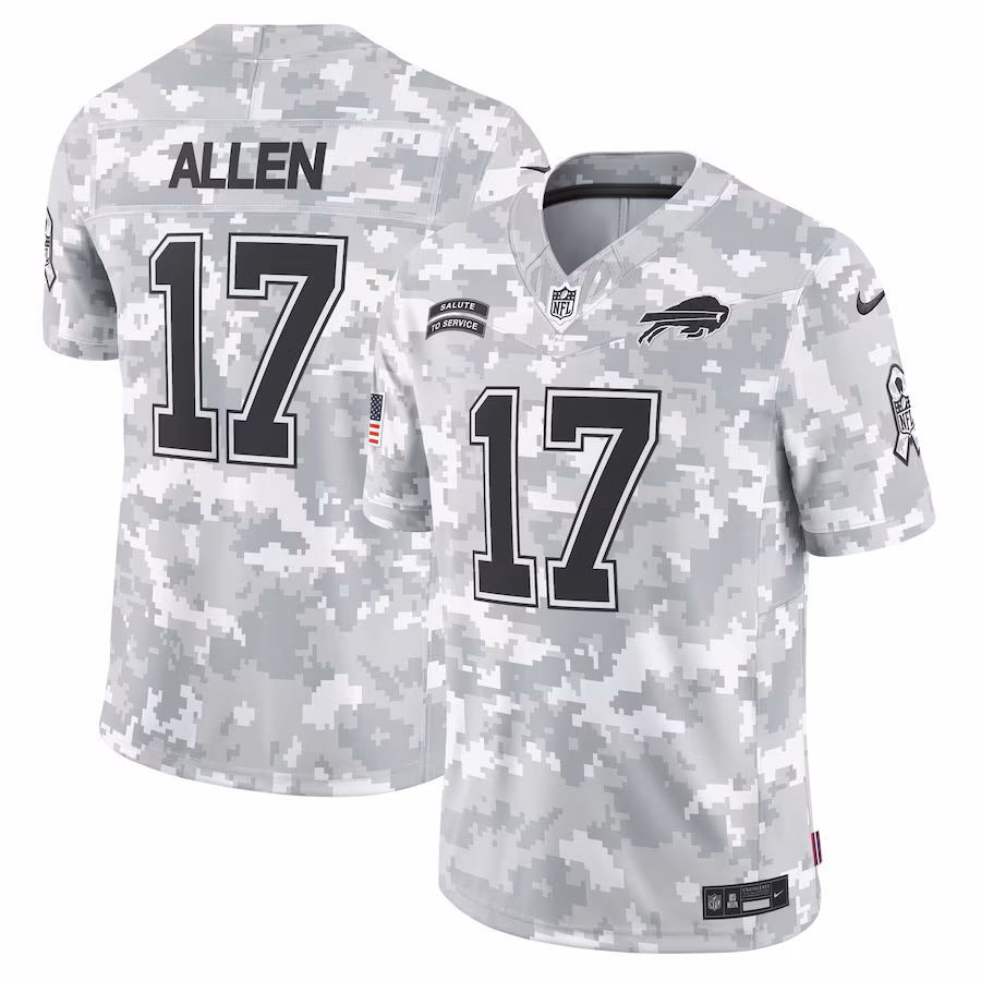 Men's Buffalo Bills Josh Allen Nike Arctic Camo 2024 Salute to Service Limited Jersey - Puhuasuan