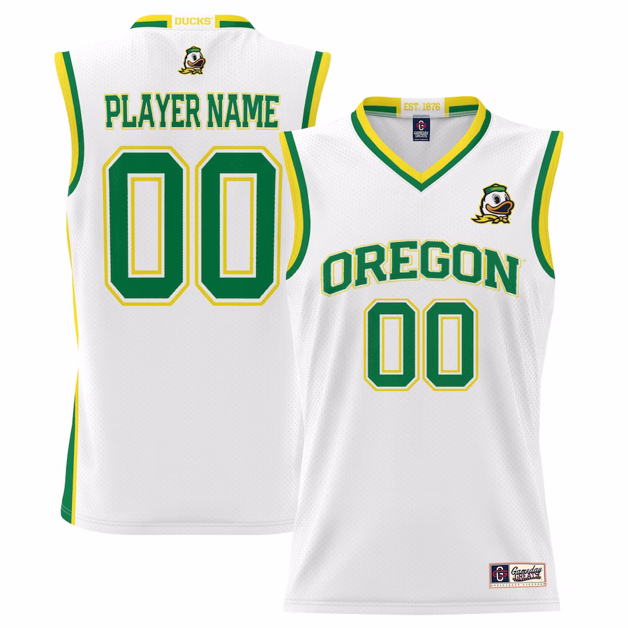 Oregon Ducks GameDay Greats Men's NIL Pick-A-Player Lightweight Basketball Jersey - White - Puhuasuan