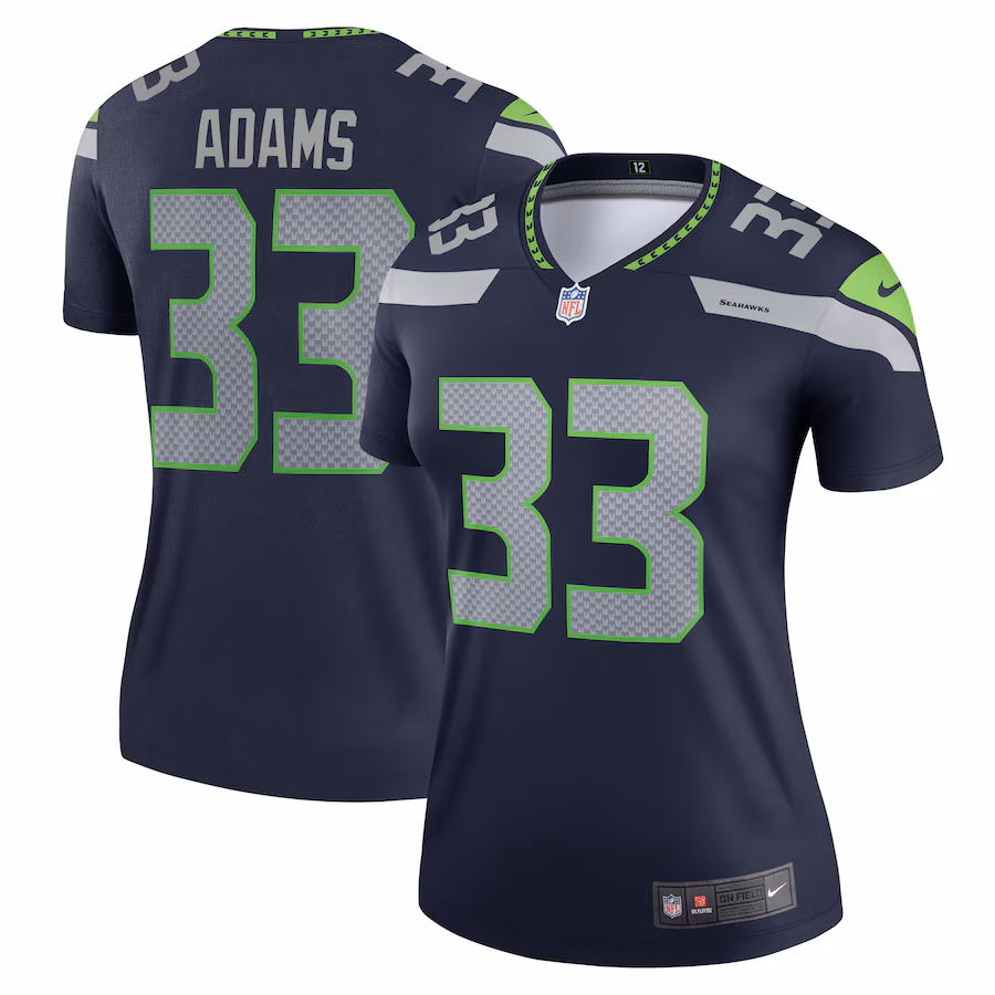 Women's Seattle Seahawks Jamal Adams Nike Navy Legend Player Performance Top - Puhuasuan
