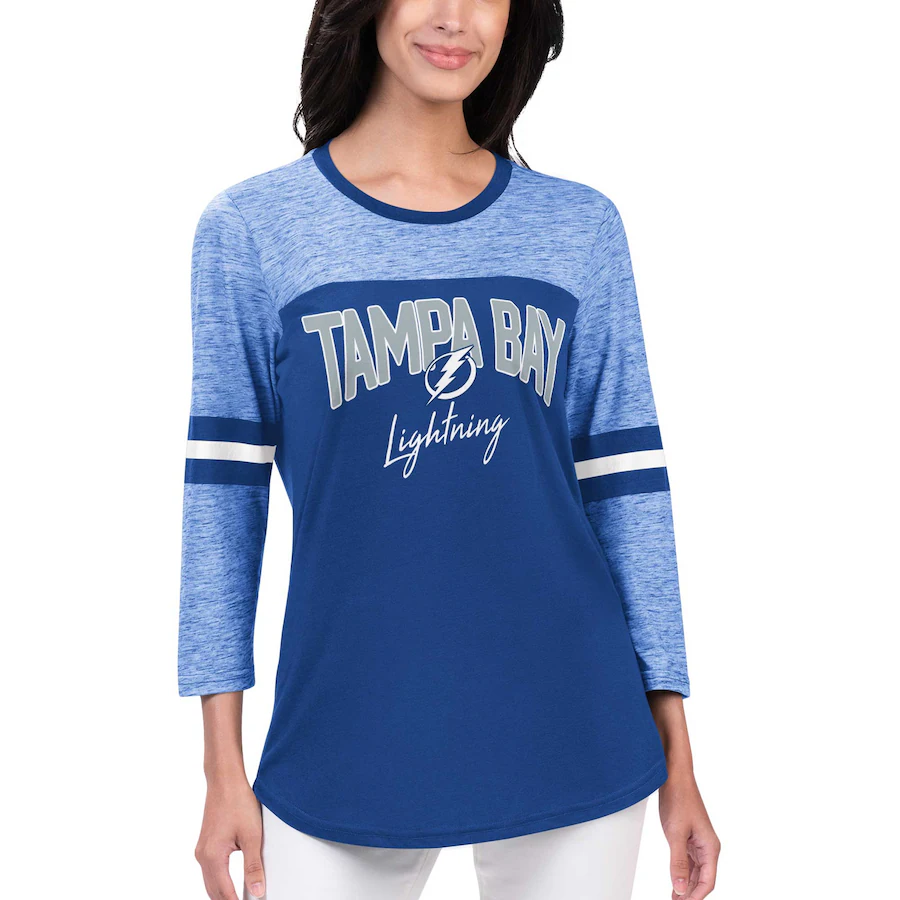 Women's Tampa Bay Lightning G-III 4Her by Carl Banks Blue Play The Game 3/4-Sleeve T-Shirt - Puhuasuan